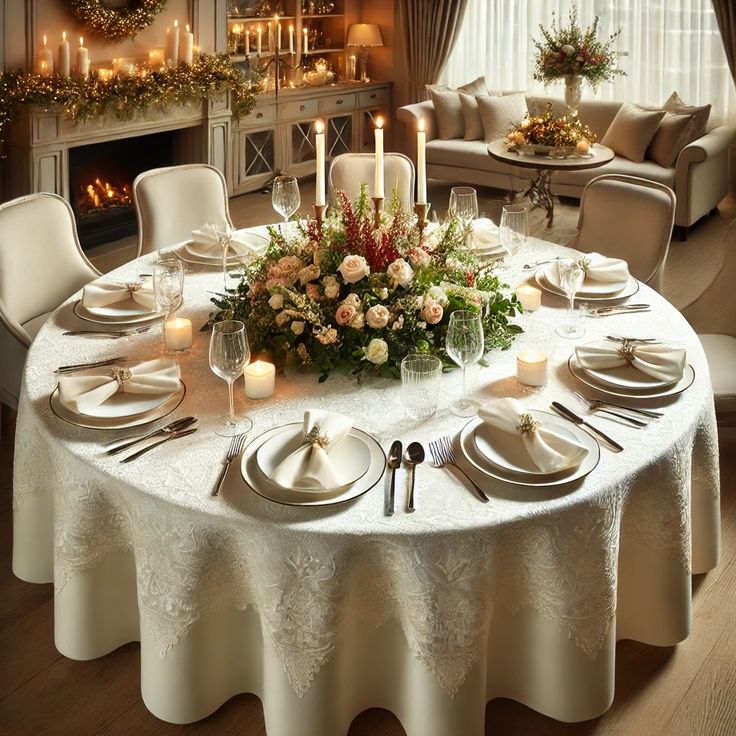 Premium dining set with elegant tableware and linens
