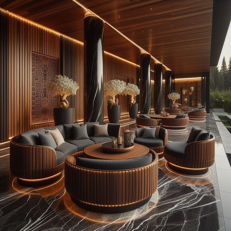 Luxury lounge furniture with comfortable seating arrangements